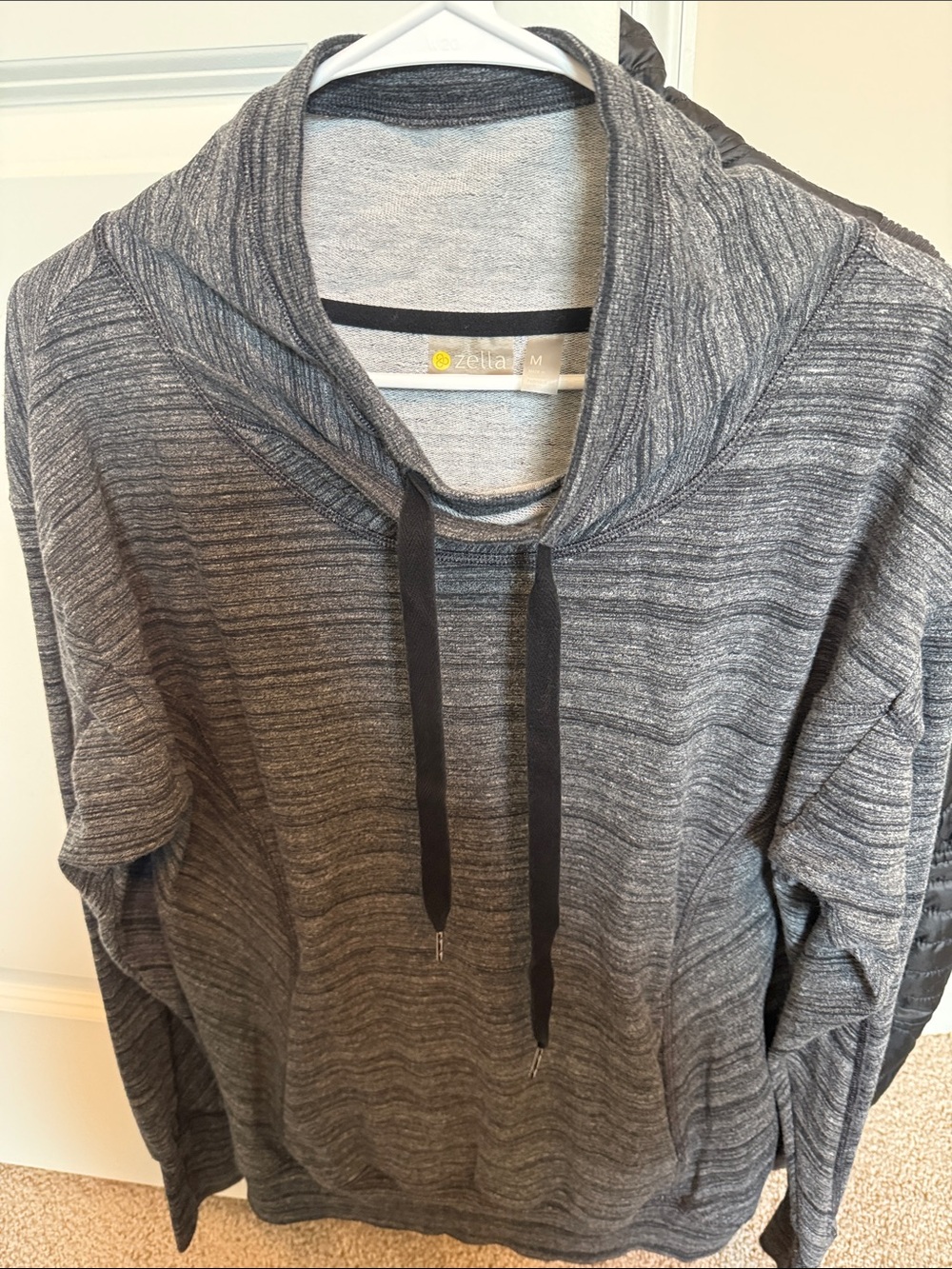 Zella Gray Marled Cowl Neck Pullover